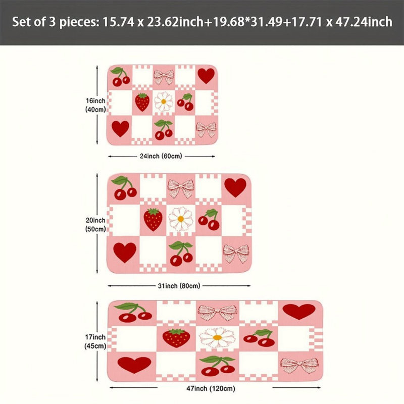 Tapis de cuisine Cherry Strawberry Checker
