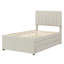 Lit plateforme simple tapissier avec lit gigogne et 3 tiroirs en lin beige élégant