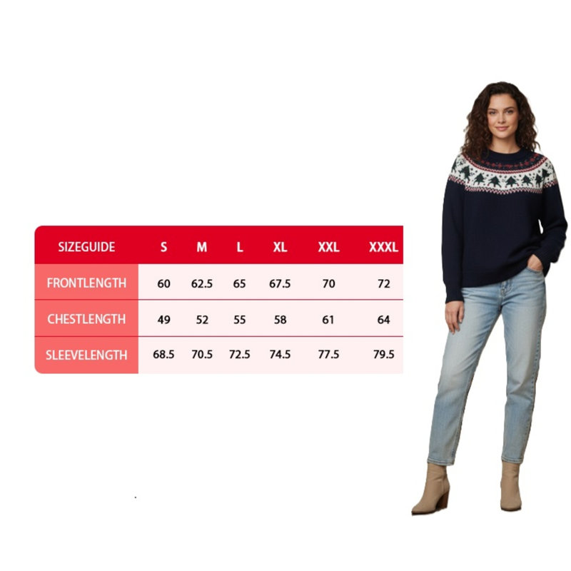 Fun Christmas Trees Navy Jumper, X-Large