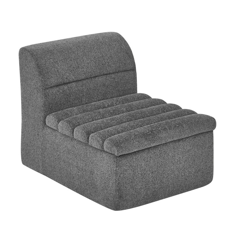 Chaise d'appoint en chenille Kirel, Gris foncé