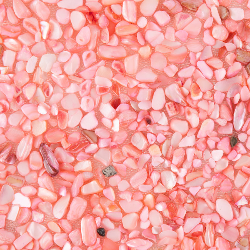Napperon Sparkles Home Shell | Décoration ronde de table côtière | Napperon en coquillage 15 po antidérapant, Rose
