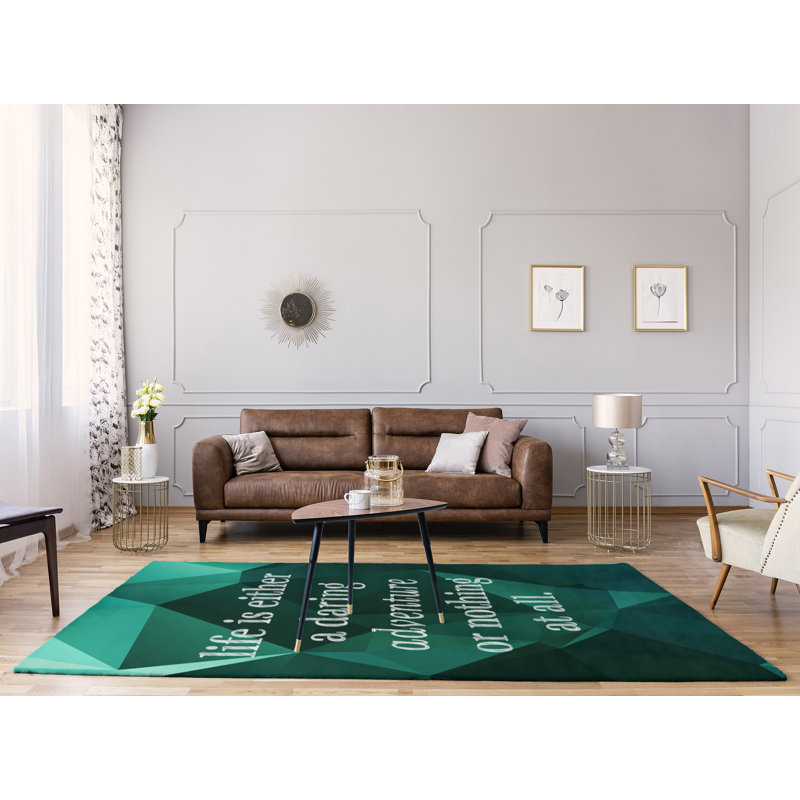 Tapis en poly-chenille life quote, Rectangle 8 pi x 10 pi