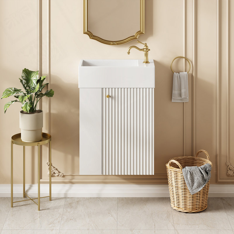 Meuble-lavabo flottant avec lavabo en résine