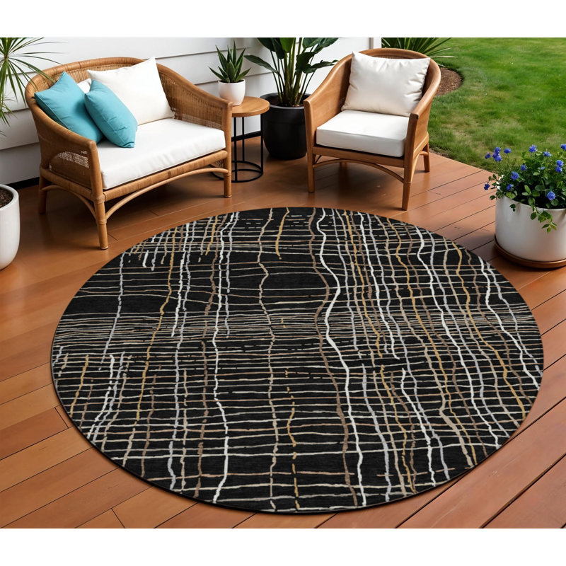 Tapis intérieur lavable rayé 8 pi