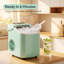 Machine à glaçons de comptoir portable vert menthe, débit de glace rapide de 6 minutes, autonettoyant intégré, fonctionnement silencieux de 40 dB avec couvercle transparent et poignée de transport pour la maison, le camping et le bar-132465189
