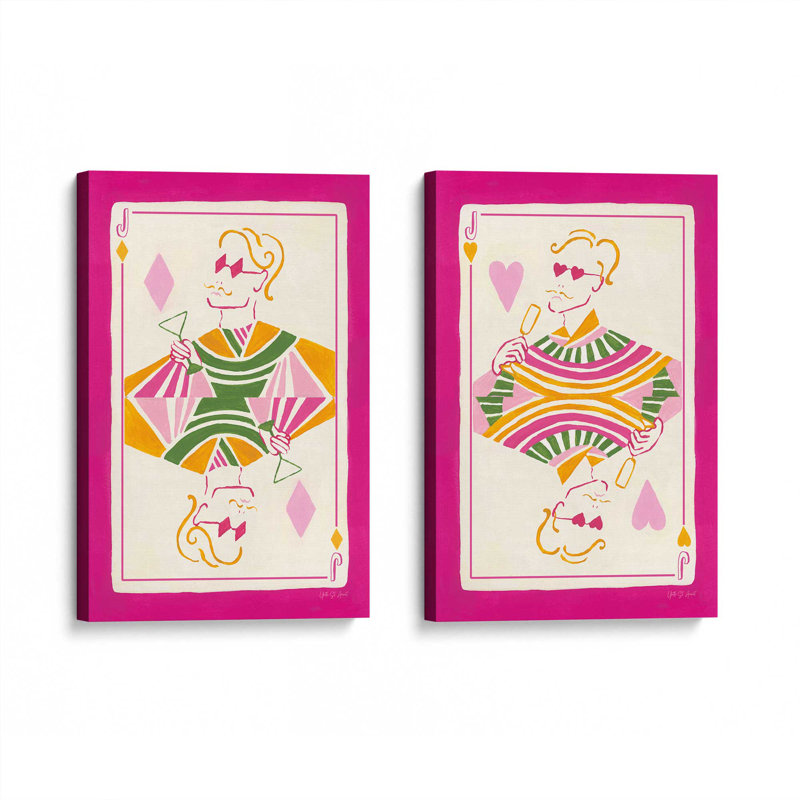 Pop Pop Party, ensemble de 2 impressions, 18" x 12", Wrapped Canvas, Toile tendue