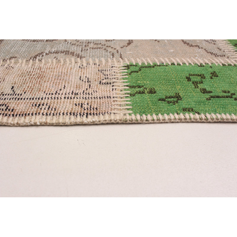 Tapis décoratif en laine noué à la main de conception unique noué à la main New Age 5 pi 3 po x 8 pi 3 po Bergess