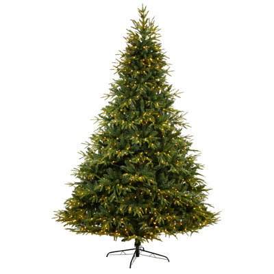 Green Lighted Artificial Fir Christmas Tree