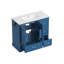 Meuble-lavabo bleu marine de 107 cm avec lavabo en céramique – Meuble autoportant à 4 tiroirs (dont 2 supérieurs avec séparateurs), portes à fermeture amortie avec étagères intérieures, porte-serviettes latéral réversible, poignées argentées, MDF
