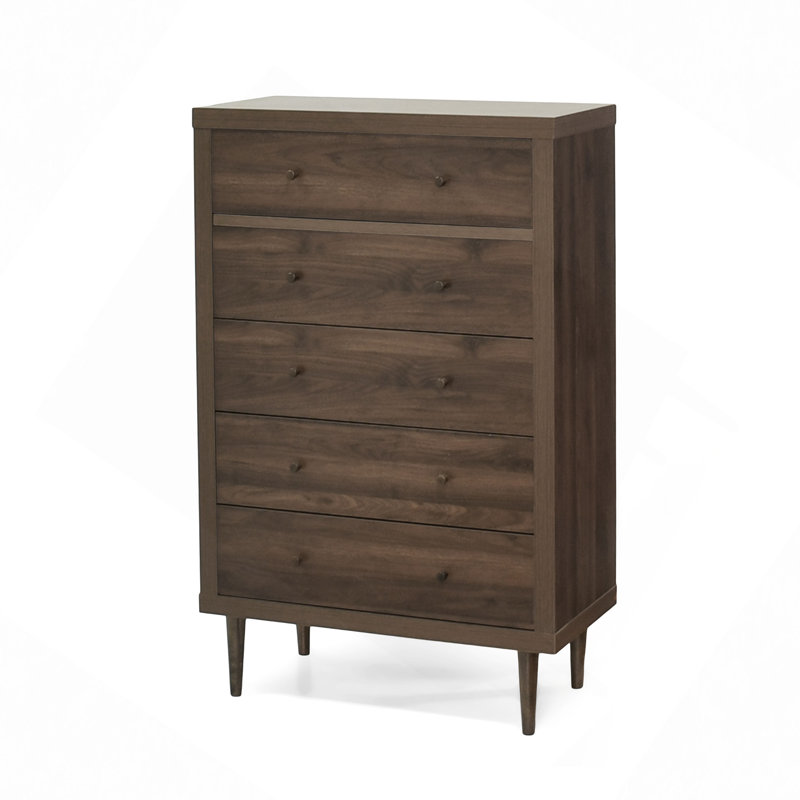 Commode à 5 tiroirs Nordic, Noyer