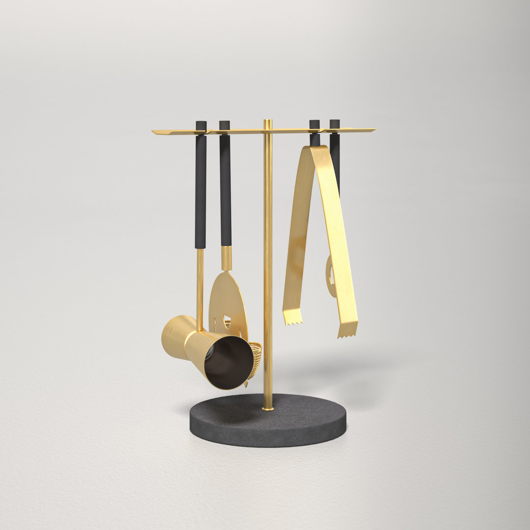 Chelsea Collection 5 Piece Bar Tool Set Godinger Silver Art Co