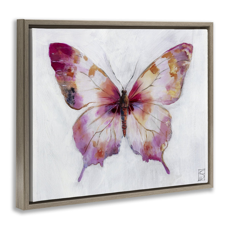 Cadre flottant Graceful Butterfly, design par Sara Culpepper, Cadre flottant orme Montalcino, H 17 po x l 21 po