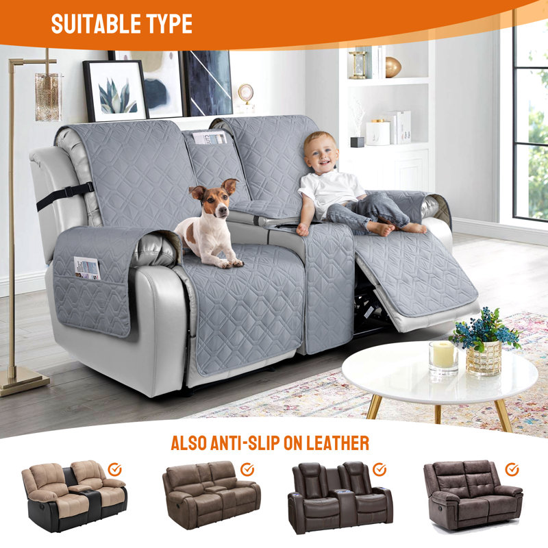 Housse pour causeuse inclinable et antidérapante Wildee, Gris clair