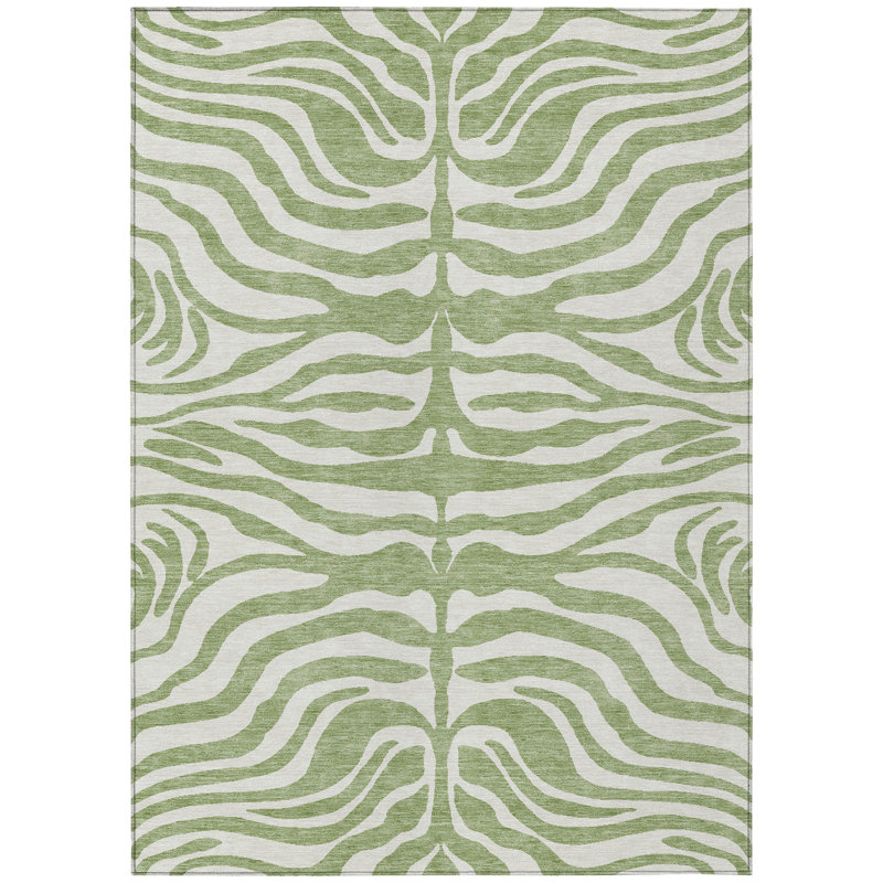 Red Rectangular Synthetic Washable Non-slip Rug 46" x 30"