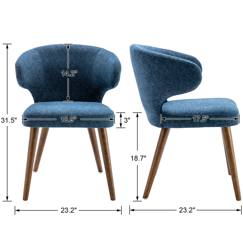 Kieriana 18.7'' H Upholstered Side Chair, Blue