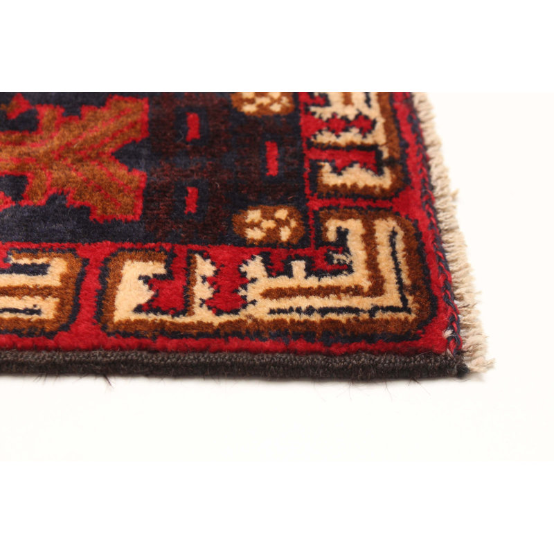 Tapis bleu foncé Teimani 3 pi 5 po x 6 pi 4 po