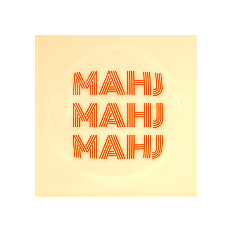 Mahj Mahj Mahj Mahjong Candy Catchall Dish, 6"W x 6"D x 2"H, Orange