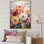 Zinnias Mute Tone Field sur impression sur toile