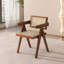 Modern Mid Century Dining Chair With Rattan Accents, Comfortable Armrests, Ideal For Indoor And Outdoor Use In Various Rooms
