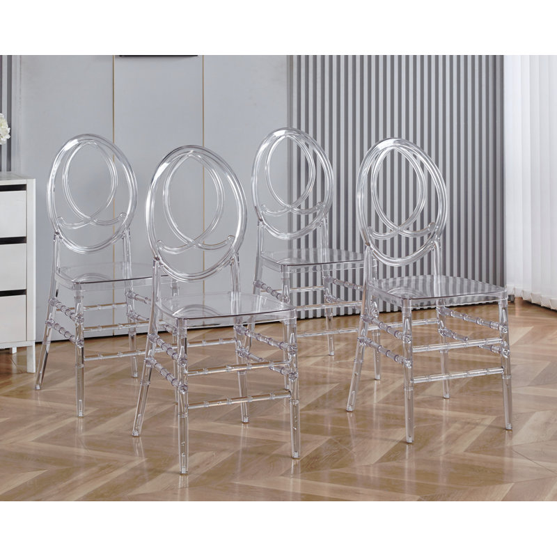 Chaise de mariage, chaise de salle à manger, ensemble de 4, siège en plastique