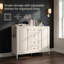 Buffet autoportant de 40,16 pouces avec 4 tiroirs, 2 portes et tablettes réglables, armoire décorative multifonctionnelle pour le salon, la cuisine, l'entrée, le couloir, la salle de lavage