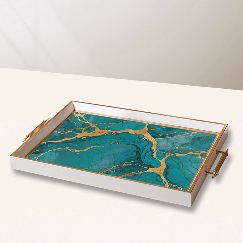 Elegant Glass Serving Tray, 19.7 x 11.4 x 1.4 inches | 100% High-Quality Glass | Perfect for Entertaining & Serving | Stylish and Functional Design for Home & Parties | Durable and Easy to Clean