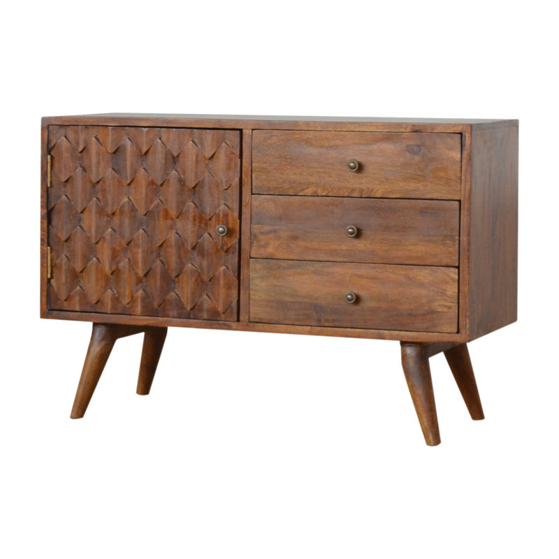 Ismay Solid Wood 88cm W 3 - Drawer Chest of Drawers