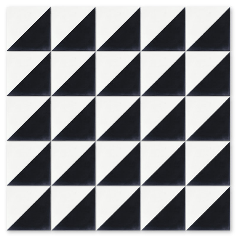 Man Overboard 8" x 8" Cement Wall & Floor Tile, Black & White
