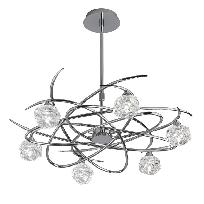 Waithman Glass Semi Flush Mount, Polished Chrome