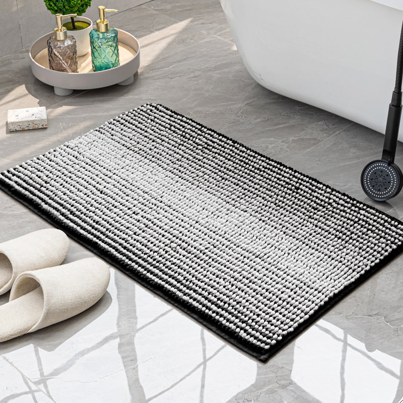 Tapis pour salle de bain en chenille douce Zager, Noir, L 32 po x l 20 po