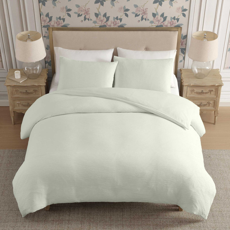 Ensemble de housse de couette Laura Ashley, Housse de couette pour grand lit et 2 taies décor, Vert