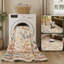 Tapis floral beige antidérapant doux et lavable pour le salon et la chambre à coucher-286357721-286481633