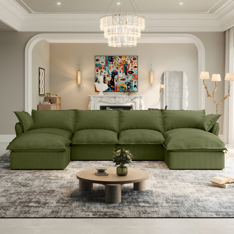 Canapé modulaire modulaire 162,98 po Atelier, Vert foncé