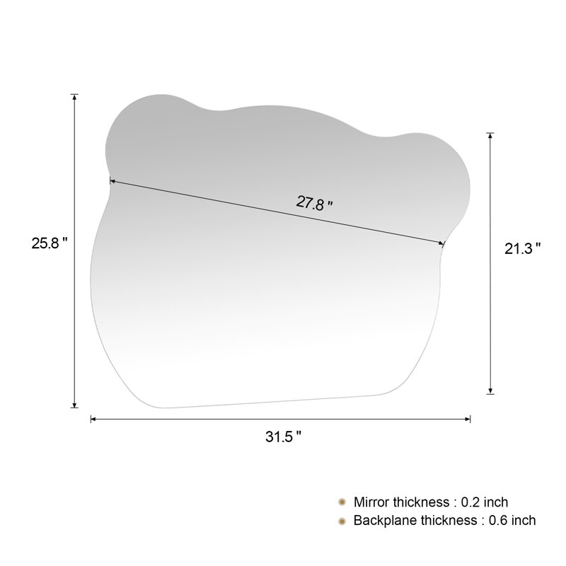 Miroir de salle de bain Vernida, Asymétrique