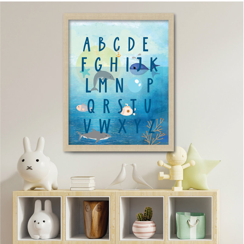 «Learn Your Abc Sea Creatures», tableau encadré 16 x 20
