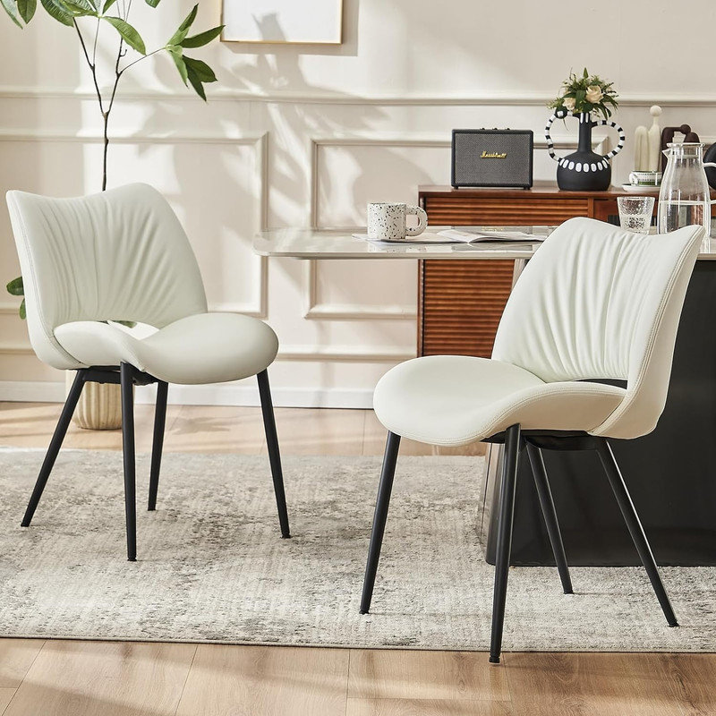 Chaises de salle à manger rembourrées Mackensie, Blanc