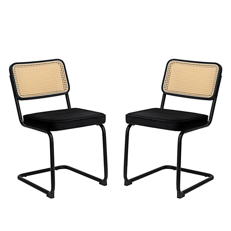 Ensemble de 2 chaises d'appoint rembourrées, Noir