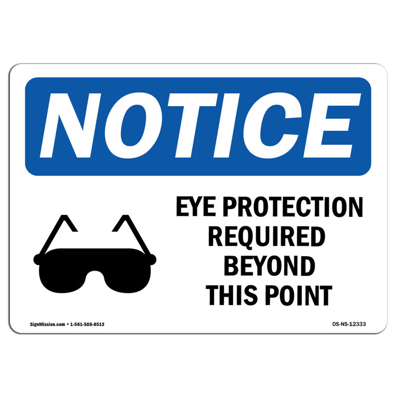 Eye Protection Required Beyond Sign