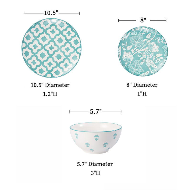 Dobie Handmade Ceramic Stoneware Dinnerware Set 4 Piece - Service for 4