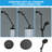 16 Inch Shower Extension Arm Shower Head Extension Adjustable Height Angle Steel Shower Extender Arm-107879517