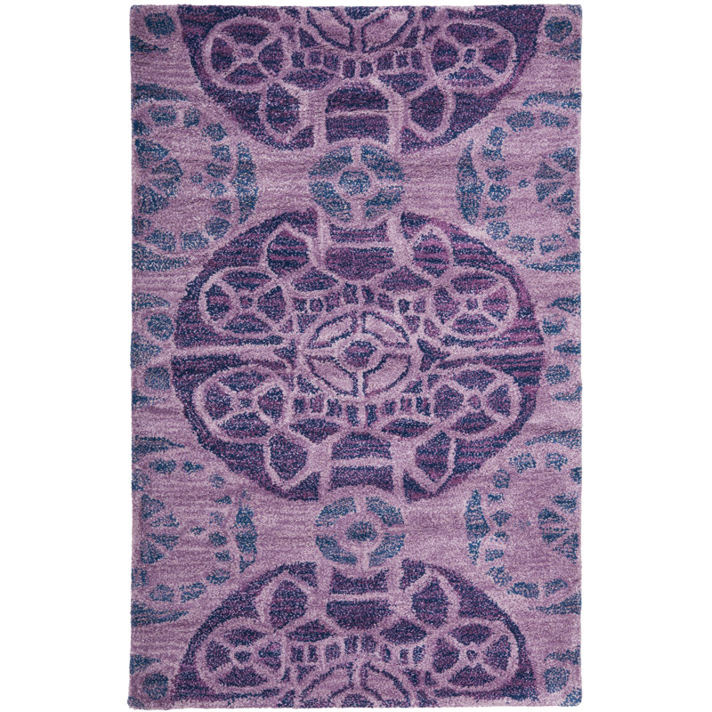Mclean Hand Tufted Wool Purple Rug, Rectangle 91 x 152cm