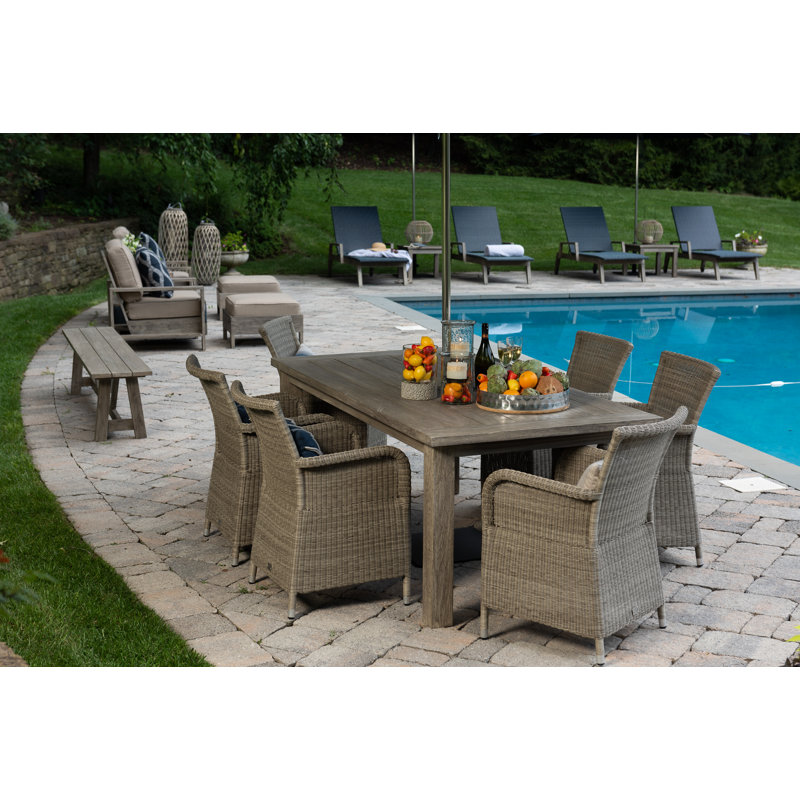 Outdoor Dining Armchair, White Coral/Taupe