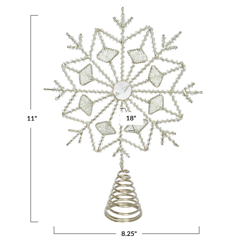 Décoration pour sommet de sapin en verre 11 po