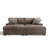 4 - Piece Upholstered Light Brown Faux Rabbit Fur Flannel Modular Sectional Sofa with Throw Pillows & Removable Ottomans-1416502092