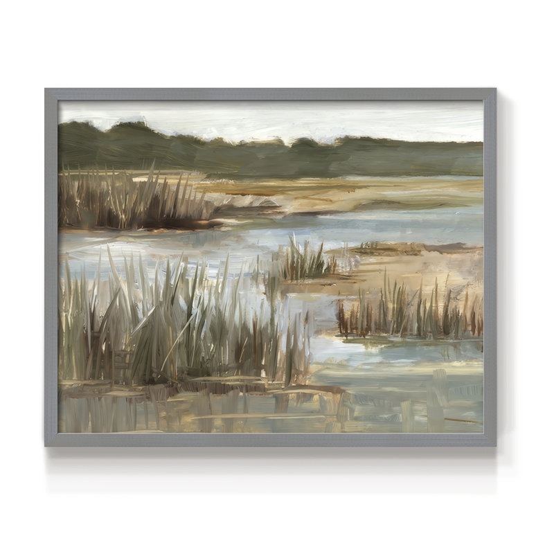 Graminées de zones humides I - Reproduction encadrée - réaménageable, Gris, H 11 po x l 14 po