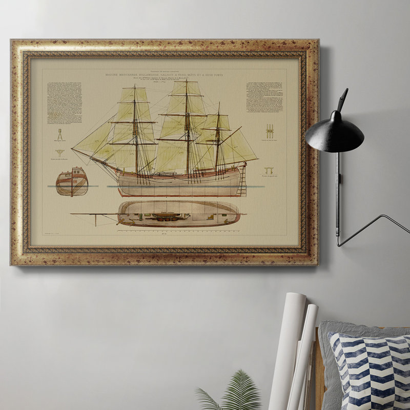 Antique Ship Plan VII - cadre photo, impression sur toile