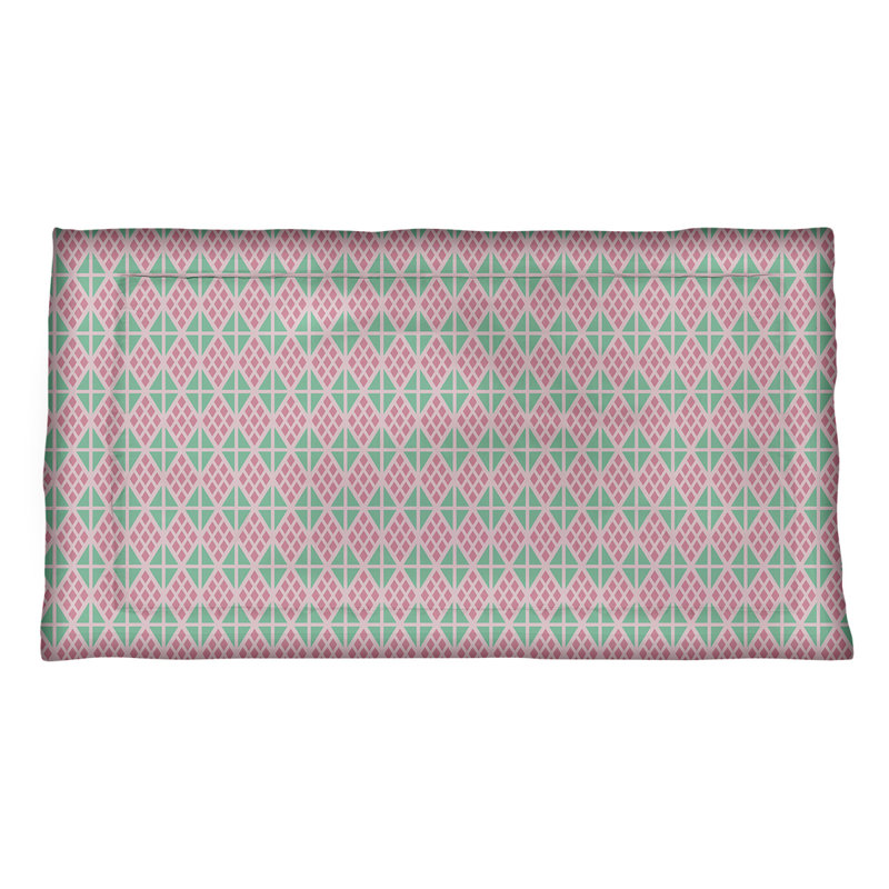Taie décorative Enveloppe, Microfibre, Standard, Rose / sarcelle