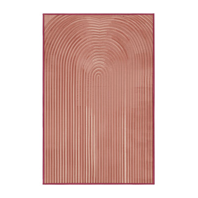 Machine Washable Midtown Valentines Modern & Contemporary Abstract Rug in Brown – Rose Binding