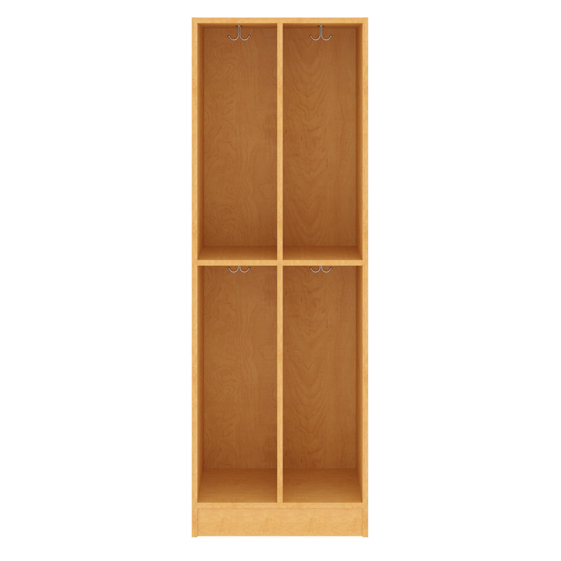 Armoire de rangement double à quatre compartiments pour salle de classe, Érable