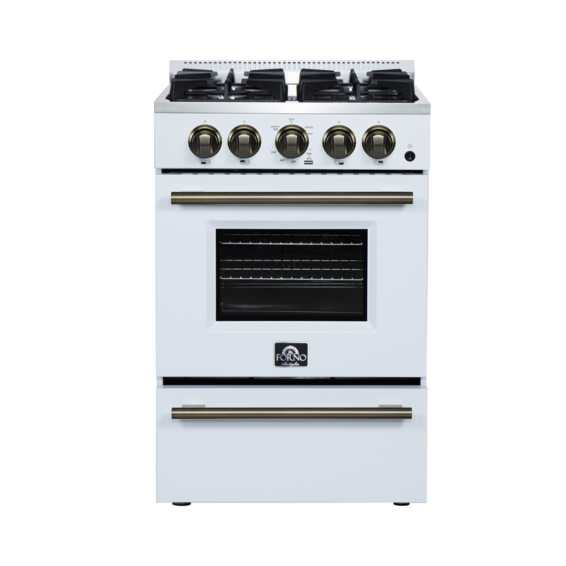 Cuisinière à gaz 24 pouces blanche Breno, Blanc